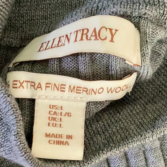 🎆 ELLEN TRACY CARDIGAN GRAY & BLACK HERRINGBONE SWEATER NWT Sz 3X - Picture 7 of 16